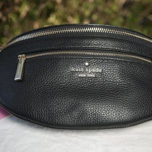 Fanny Belt Bag Pebble Leather Leila Black Kate Spade Waist Bag